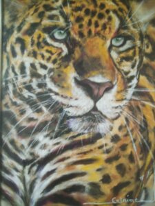 Gros plan sur un guépard au pastel