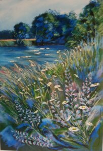 Les marguerites et fleurs sauvages égayent le bord de Loire