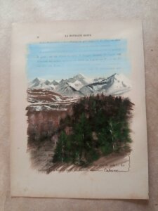 La chaîne des Pyrénées sous la neige, avec forêt en premier plan